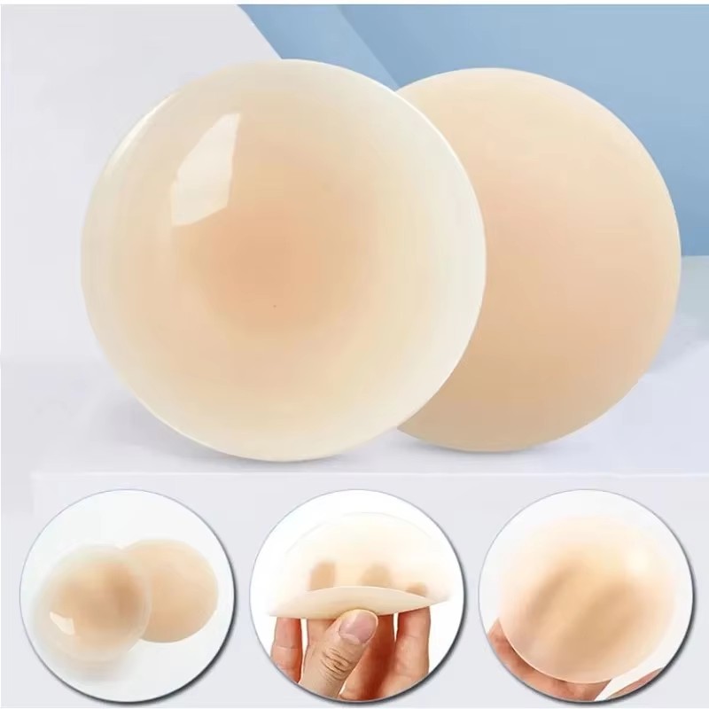 Silicone Bra Adhesive - 재사용 가능한 유두 커버 1쌍, 투명한
