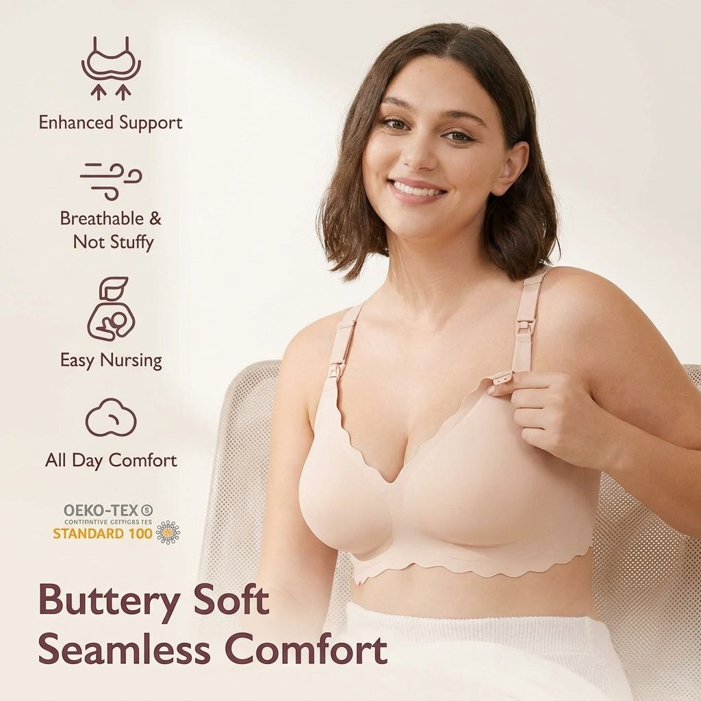 3XL 플러스 사이즈 임산부 수유 브라, 앞면 스냅 오 - Nursing Bra Sleep 리뷰 및 가격